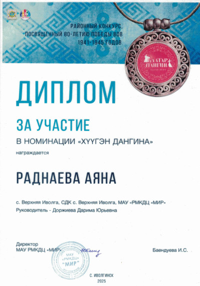 В Иволгинском районе прошел районный конкурс «Баатар Дангина - 2025».